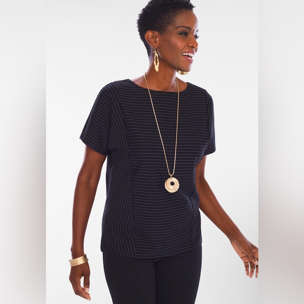 Pinstriped Ponte Tee — Chicos